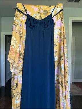 Midnight Blue Maxi Slip Dress